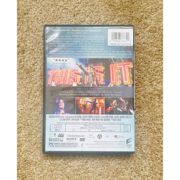 Save! 3/15, 10/25 Michael Jackson's This Is It Documentary Musical DVD - Picture 3 of 3